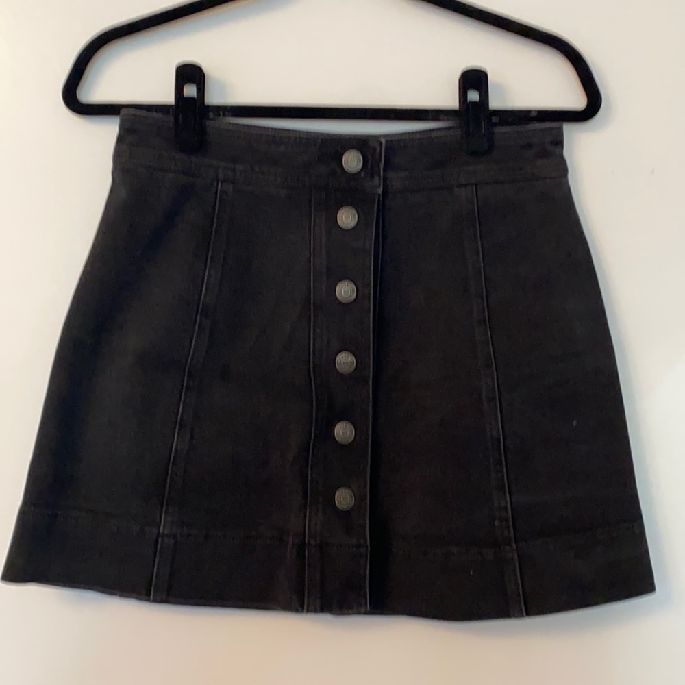 Madewell button front denim mini skirt